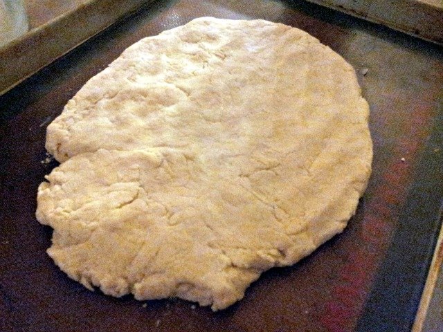 Roll the dough to a rough rectangle