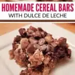 Dulce de leche cereal bar with more in the background