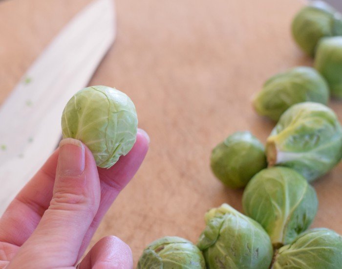 Cleaned up Brussels Sprouts ready to cook
