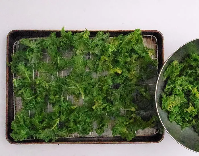 Add kale to pan in a single layer