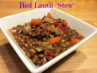Bowl of vegan red lentil stew