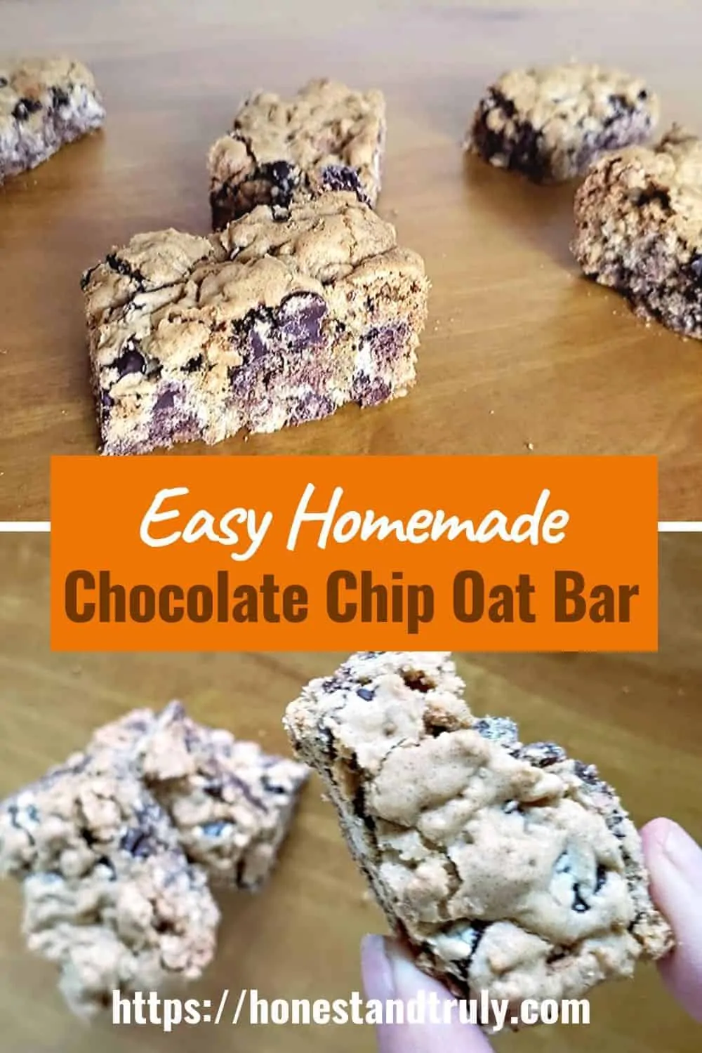 Easy chocolate chip oat bars