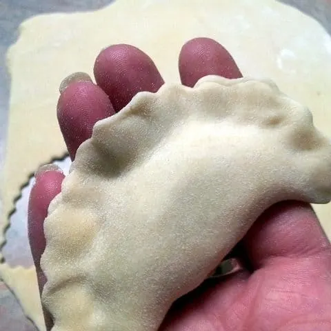 Perfectly formed pierogi ready to cook