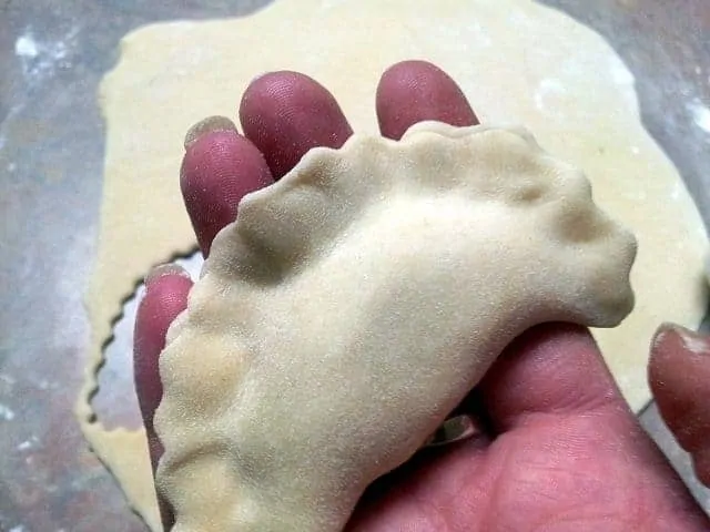 Perfectly formed pierogi ready to cook