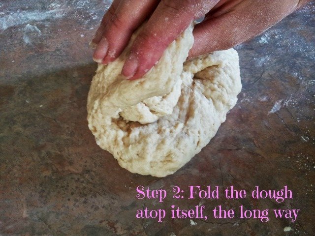 Then fold the dough back atop itself