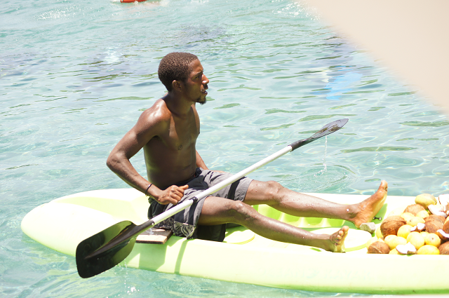 vendor on a kayak in St Lucia