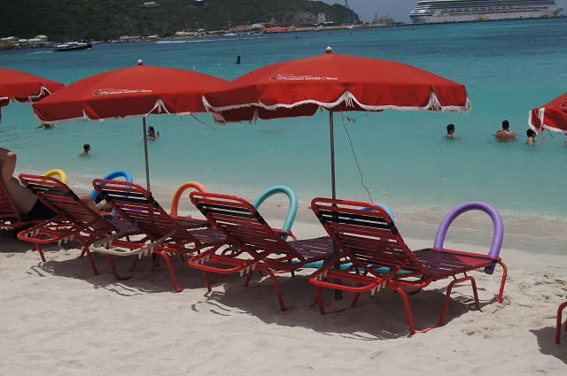 chair and umbrella packages on St Maarten