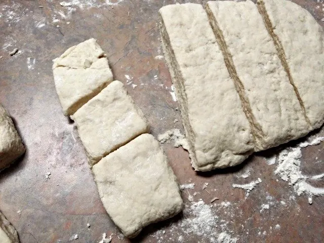 Cut biscuits for baking