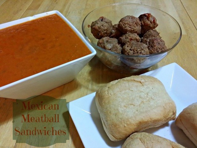 Mexican Meatball sandwiches ready to assemble