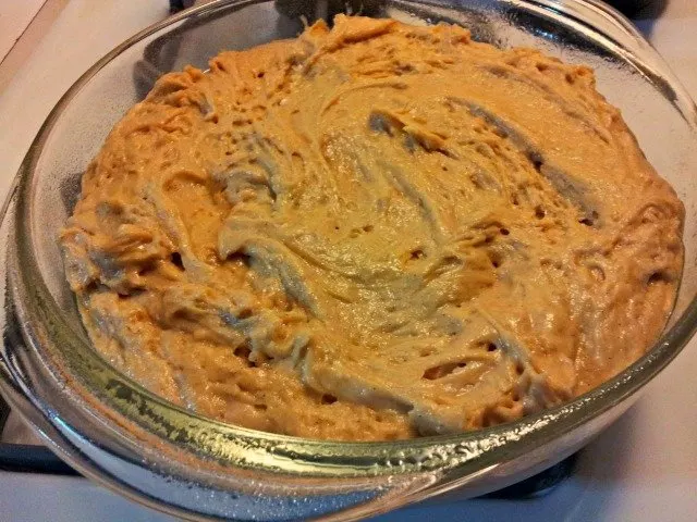 Coffee cake in pan before baking