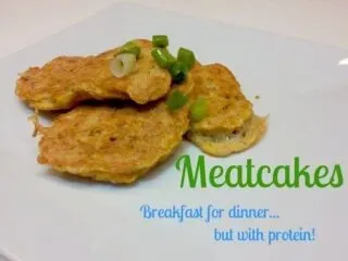 Meatcakes recipe gives you a great alternative to breakfast for dinner. #Glutenfree and healthy, with lots of protein! #pancakes #easyrecipes #glutenfree #breakfast