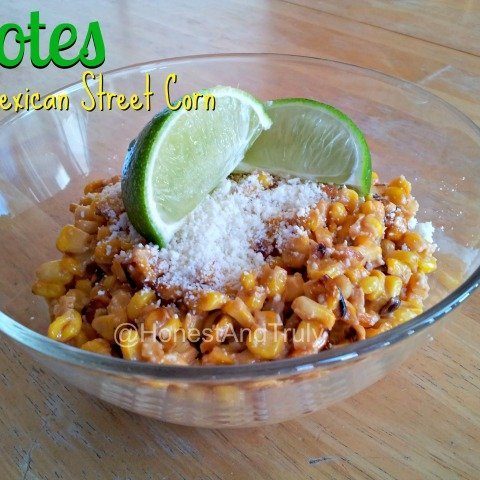 Elotes - aka Mexican street corn - can be made quickly with this recipe, even in the middle of winter when fresh corn on the cob is a distant memory. This Mexican side dish is naturally gluten free and full of flavor. It's ready in under a half hour, too! #elotes #corn #cincodemayo #mexican