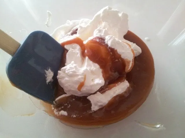 Whipped cream to be sacrificed for caramel mousse #shop
