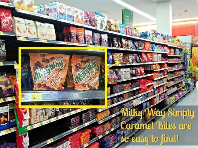 It's easy to find Milky Way Simply Caramel Bites on the shelves at Walmart so you can #EatMoreBites #shop