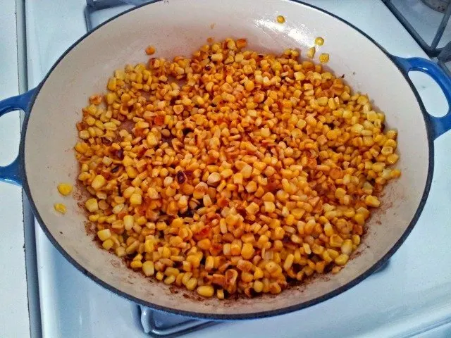 Once the corn is roasted, it takes on a gorgeous color and adds so much flavor
