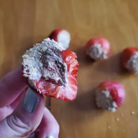 Inside of stuffed strawberry