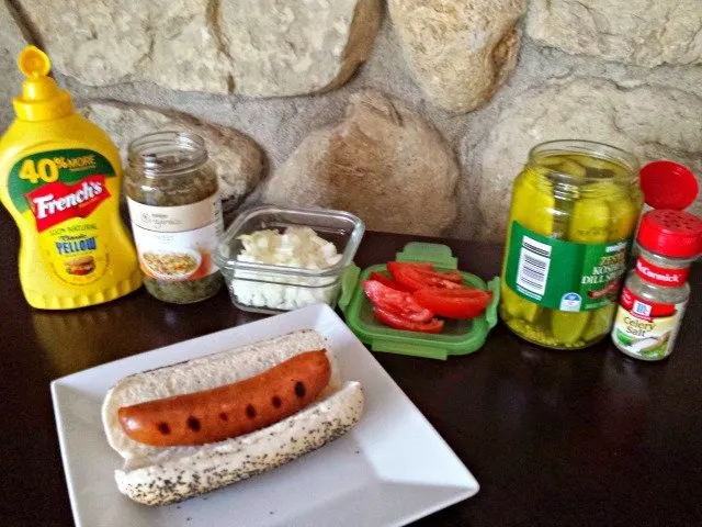 Ingredients for traditional Chicago dog #shop