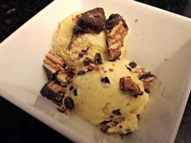 Beautiful bowl of salted caramel Girl Scout crunch ice cream