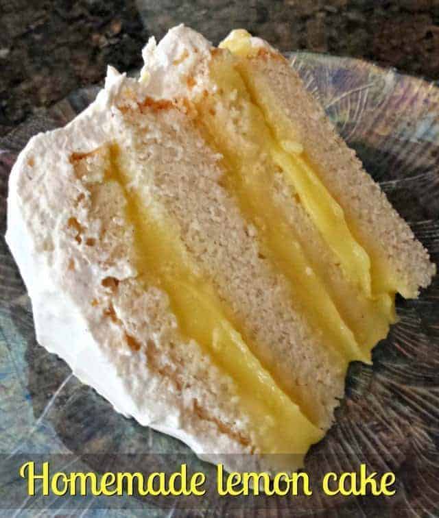 Homemade lemon filled layer cake is easy to make and incredibly delicious