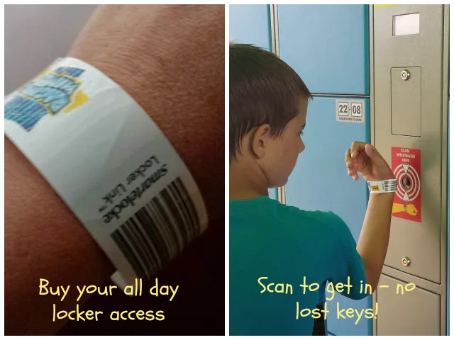 Automatic locker access with wristbands at Raging Waves