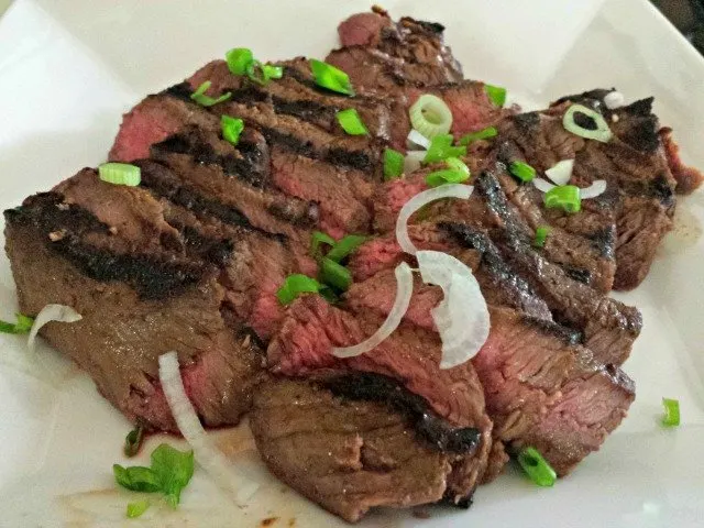 Asian beef sliced against the grain