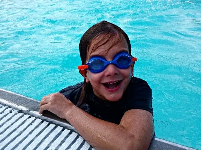 Happy child with goggles