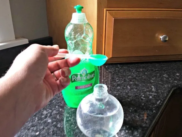 Making bug spray with dish soap