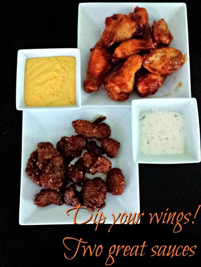 Two sauces for dipping hot wings