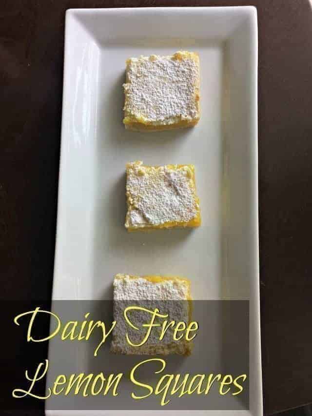 Homemade dairy free lemon squares