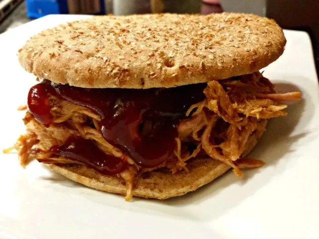 Delicious homemade pulled pork sandwich