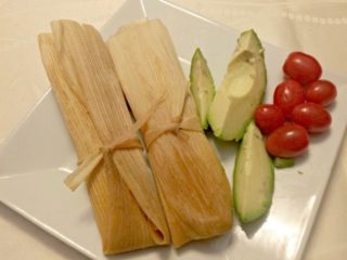 Homemade chicken tamales