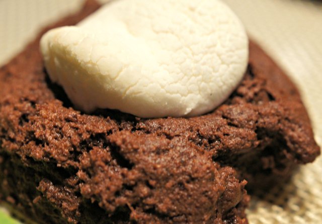 Closeup of hot chocolate cookie