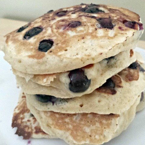 Blueberry pancakes ready to eat