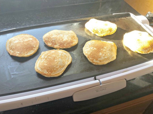 Time to flip blueberry pancakes