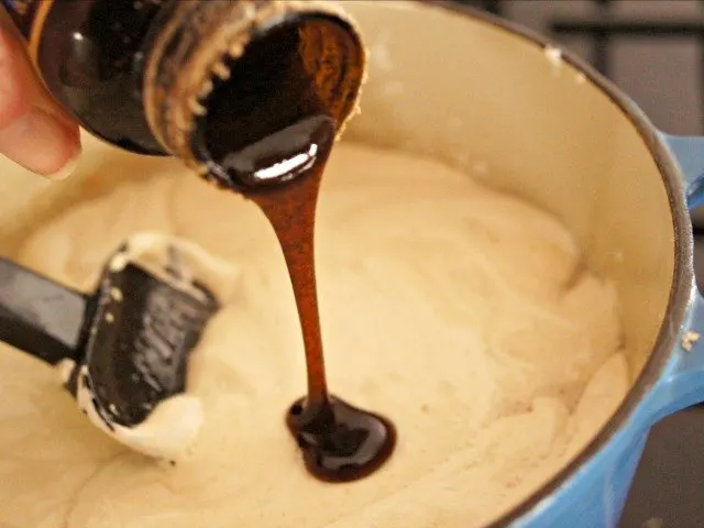 Adding vanilla to melted marshmallows
