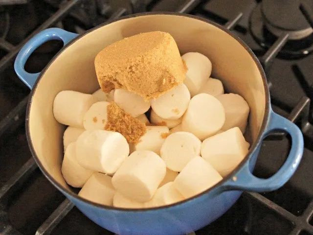 Ingredients for marshmallow popcorn