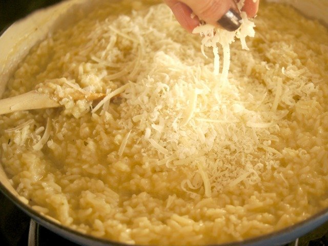 Adding Parmesan to Risotto