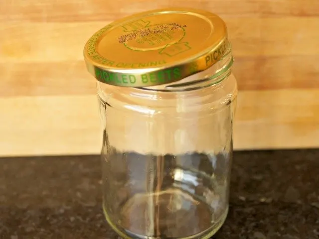 Empty pickeled beet jar