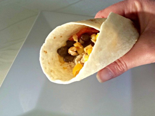 Chicken taco with black bean and corn salsa