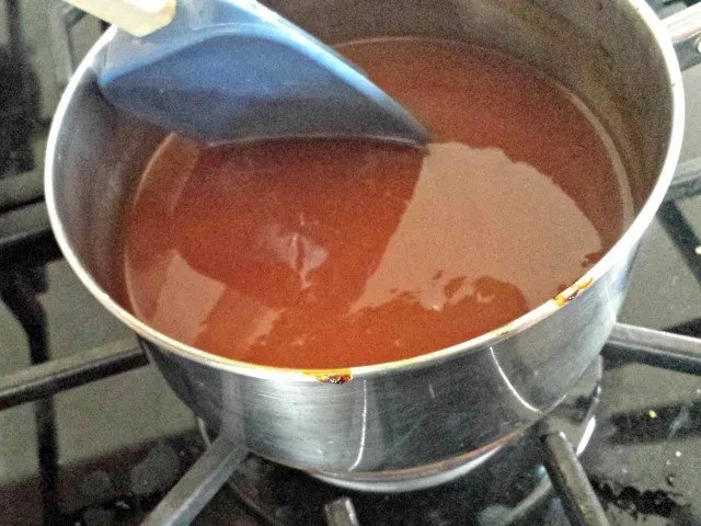 Sweet and sour sauce cooked