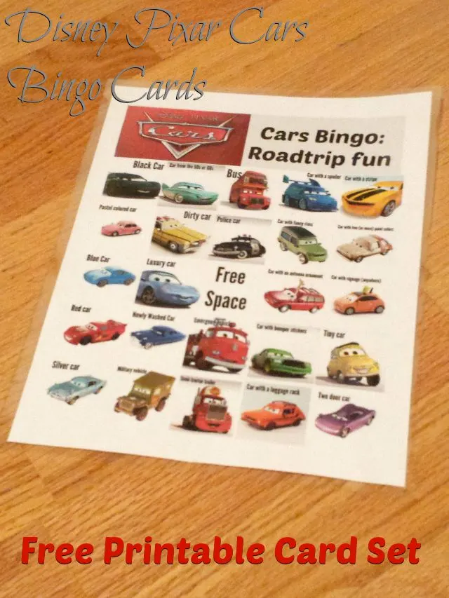 Disney Pixar Cars Bingo Cards Free Printable