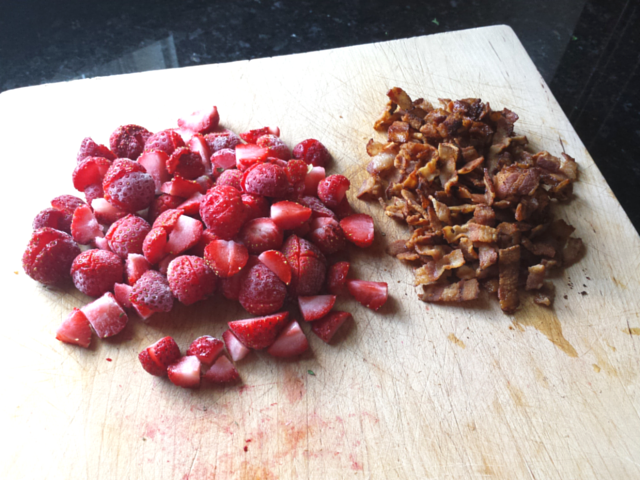 Strawberries and bacon for scones