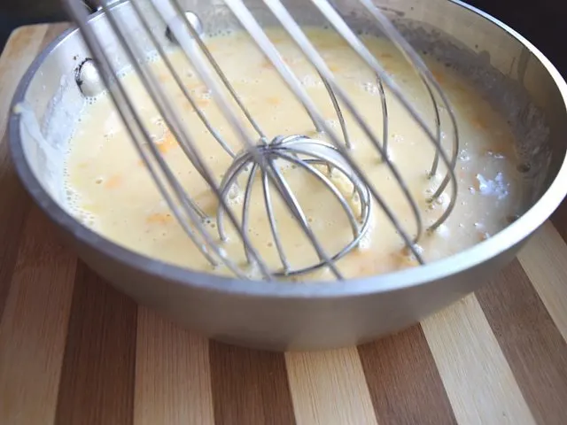 Whisk gently