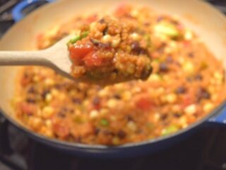 Spoonful of Mexican skillet quinoa