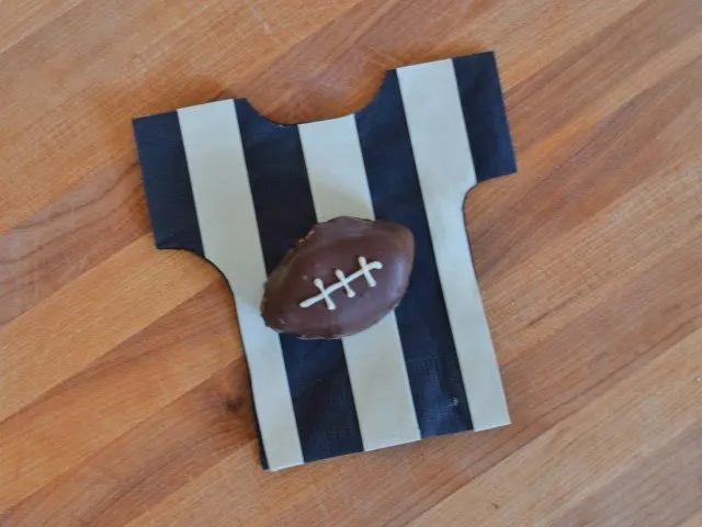 Football OREO Cookie Ball on a referree napkin