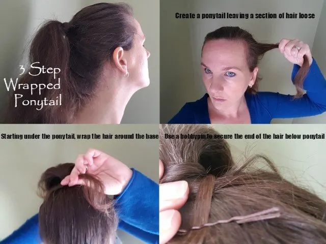 Easy 3 step wrapped ponytail tutorial