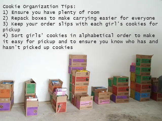 Girl Scout Cookie organization tips for Cookie Moms