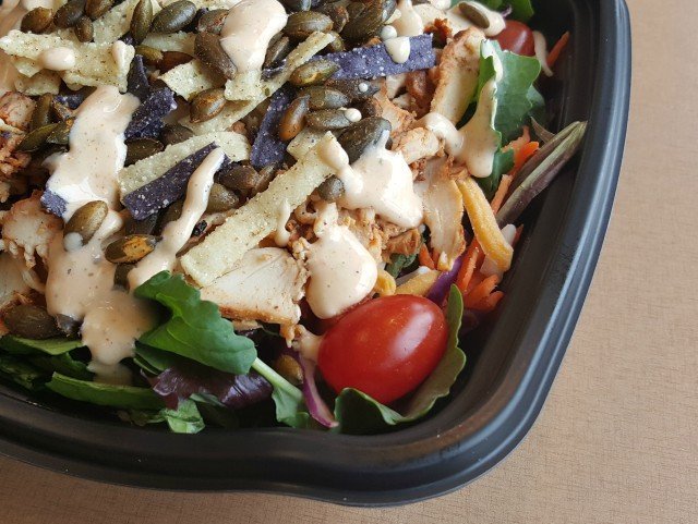 Closeup of the new Chick-fil-A Southwestern salad