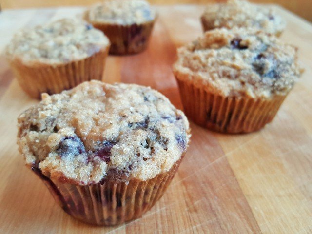 Mini blueberry coffeecakes with streusel topping