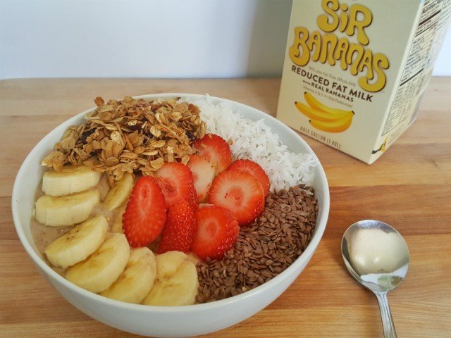 Delicious protein power smoothie bowl for breakfast